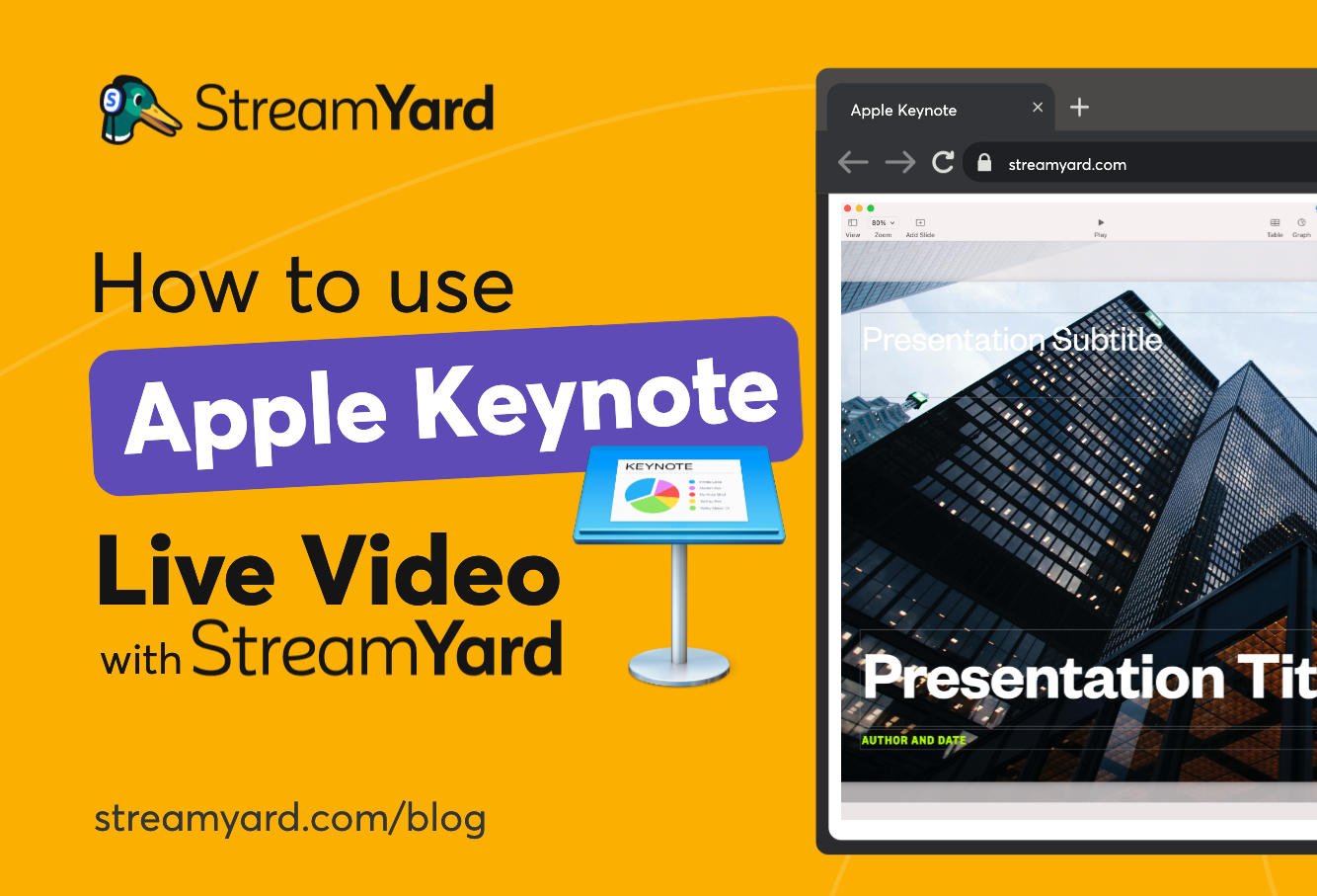 Learn how to use Apple Keynote Live with StreamYard to multistream your live video presentations across different channels.